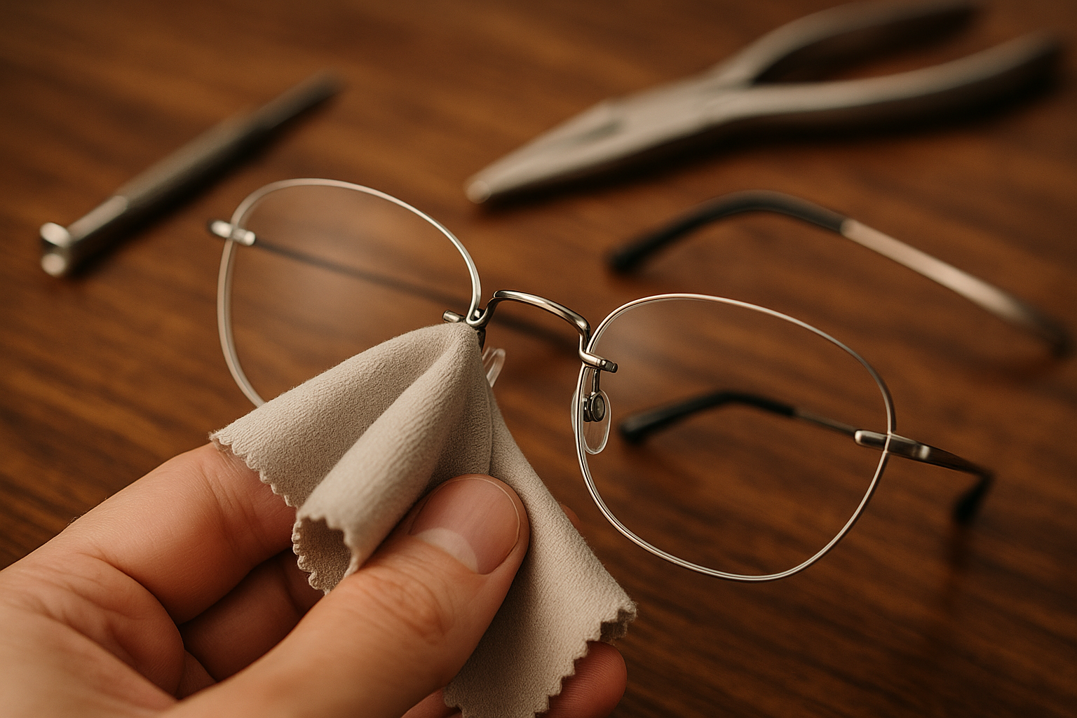 Titanium rimless eyeglasses
